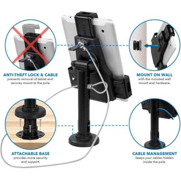 Mount-It! Secure Universal Tablet POS Locking Tablet Stand MI-3784 NWT - Picture 7 of 9